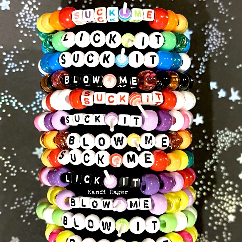 Lollipop Kandi Bracelets - Lick Me Lick It Suck Me Suck It Blow Me Blow It
